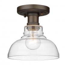  0305-FM RBZ-CLR - Carver RBZ Flush Mount in Rubbed Bronze with Clear Glass Shade